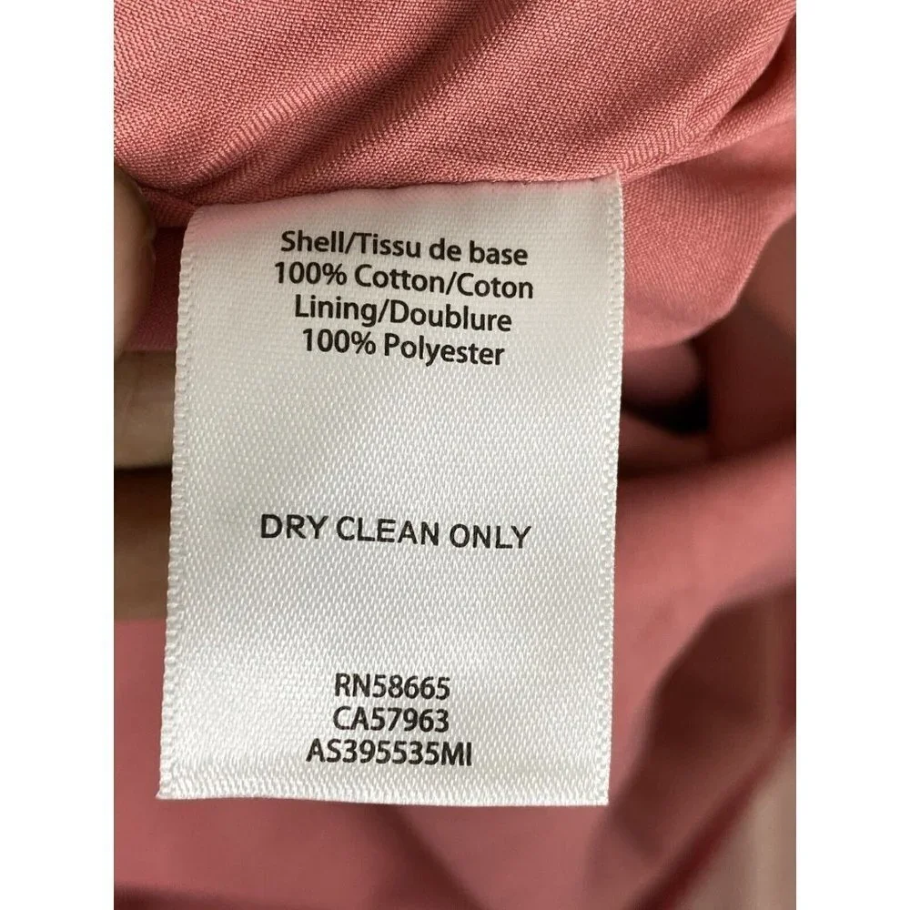 1901 Womens A Line Corduroy Skirt Pink Pleated‎ Lined Pockets Cotton SZ 18